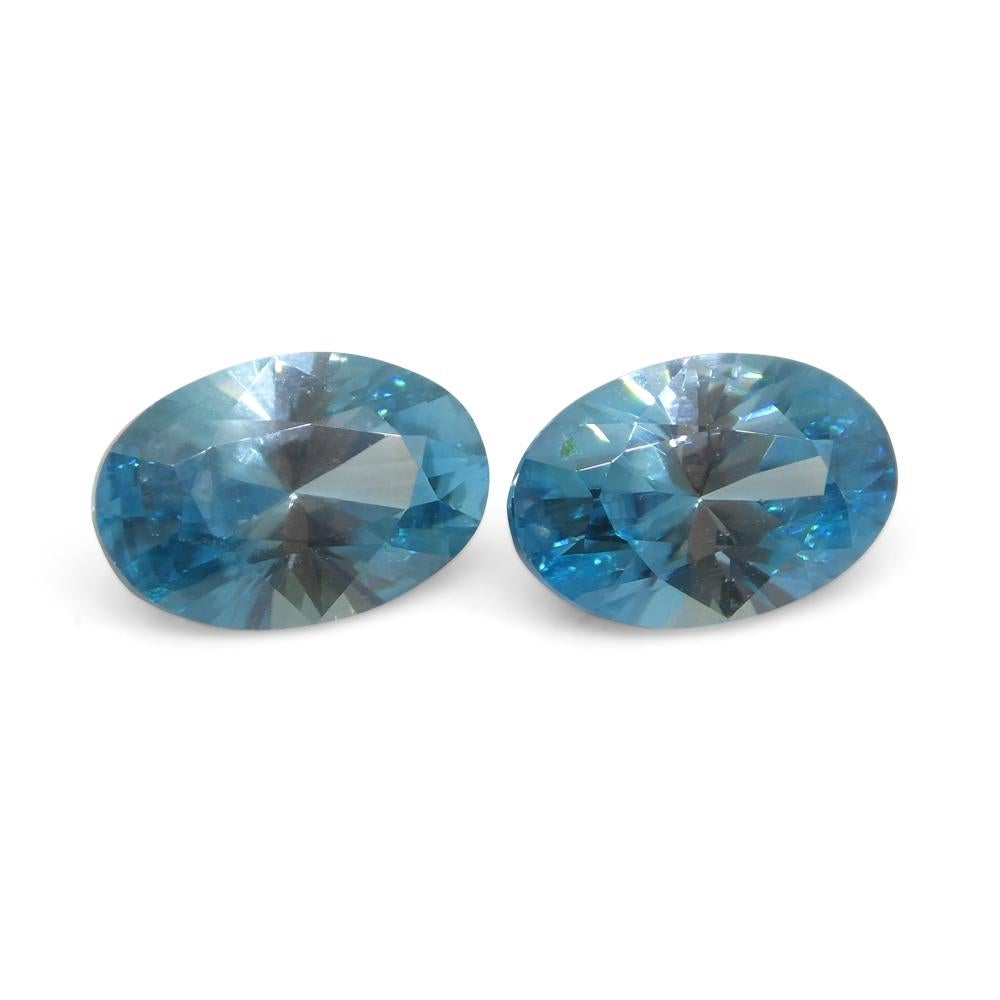 Zircon bleu ovale de 4,21ct taillé en diamant du Cambodge Neuf - En vente à Toronto, Ontario