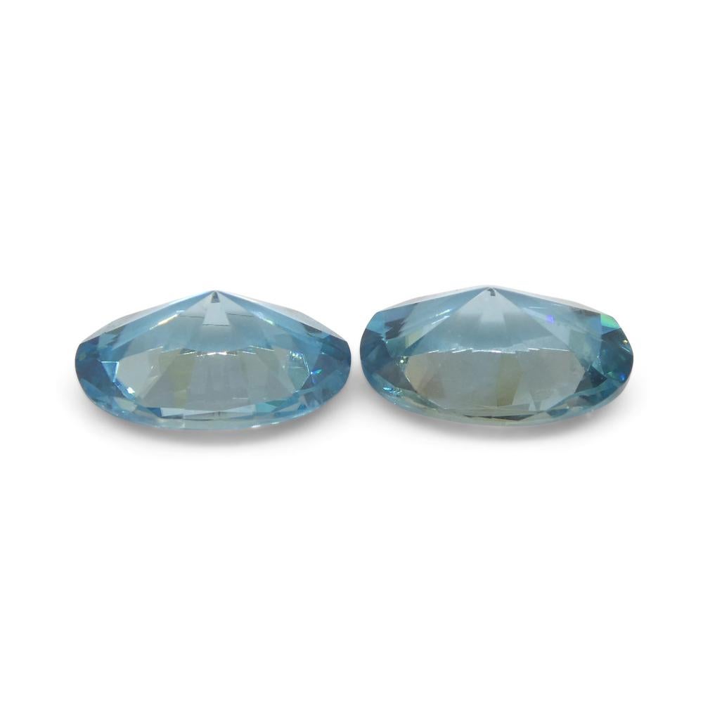 Zircon bleu ovale de 4,21ct taillé en diamant du Cambodge en vente 1