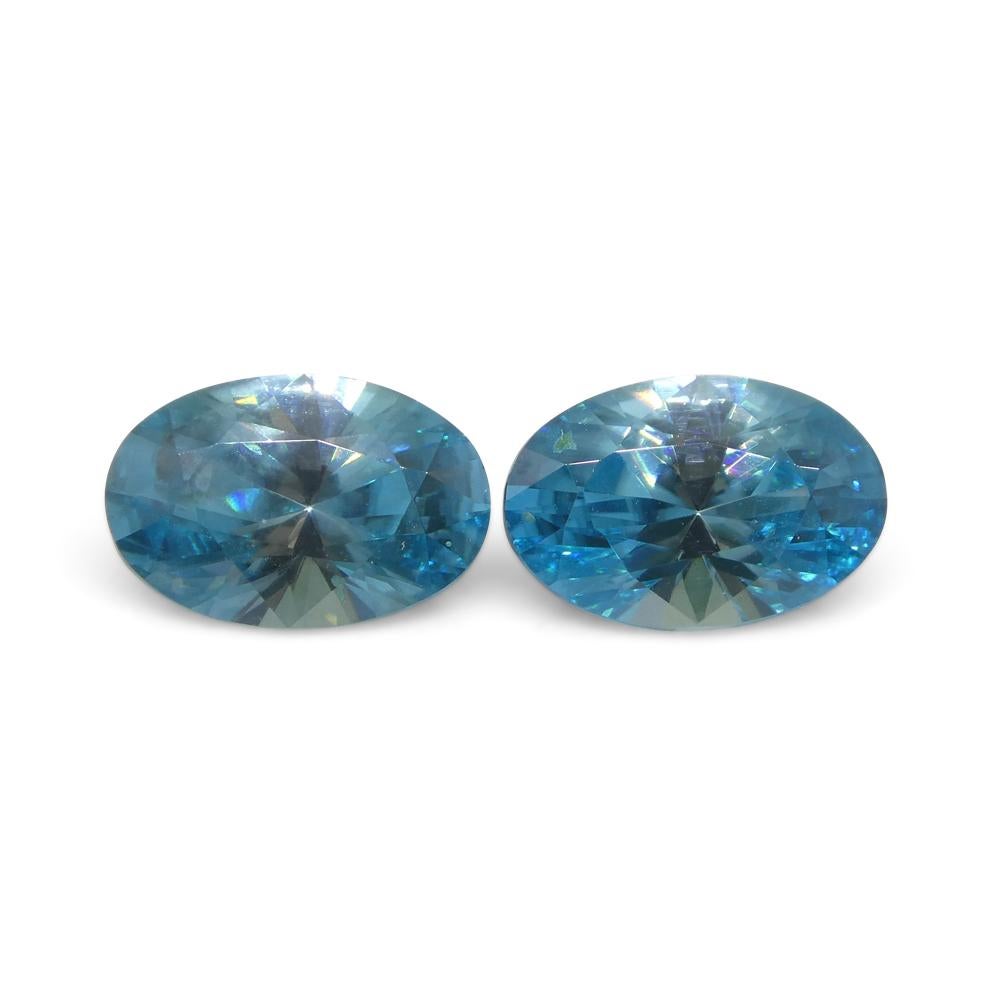 Zircon bleu ovale de 4,21ct taillé en diamant du Cambodge en vente 4