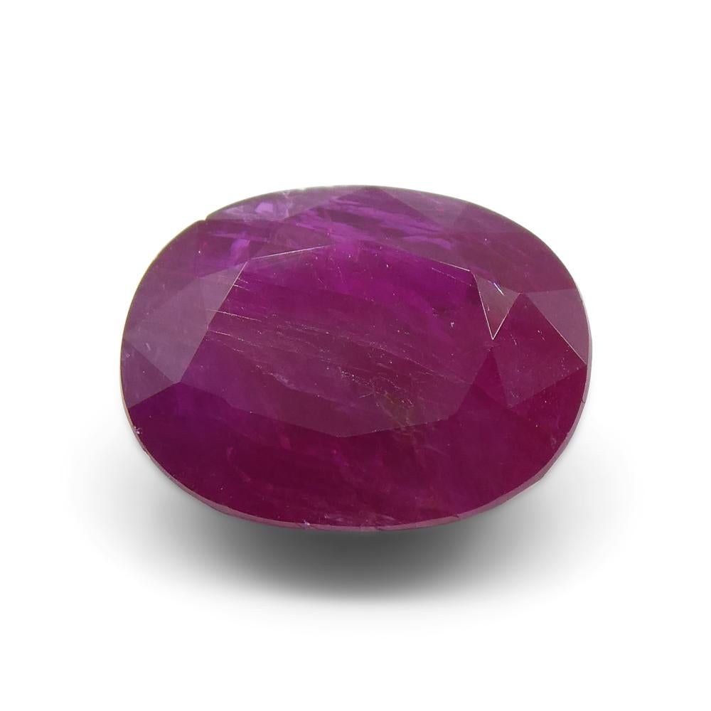 Oval Cut 4.21ct Oval Red Ruby from Vietnam For Sale