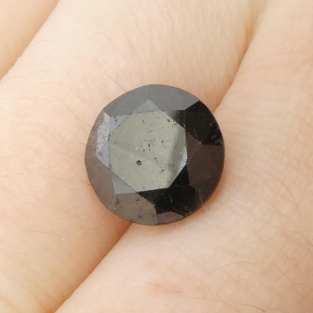 4.21ct Round Brilliant Cut Black Diamond  For Sale 7