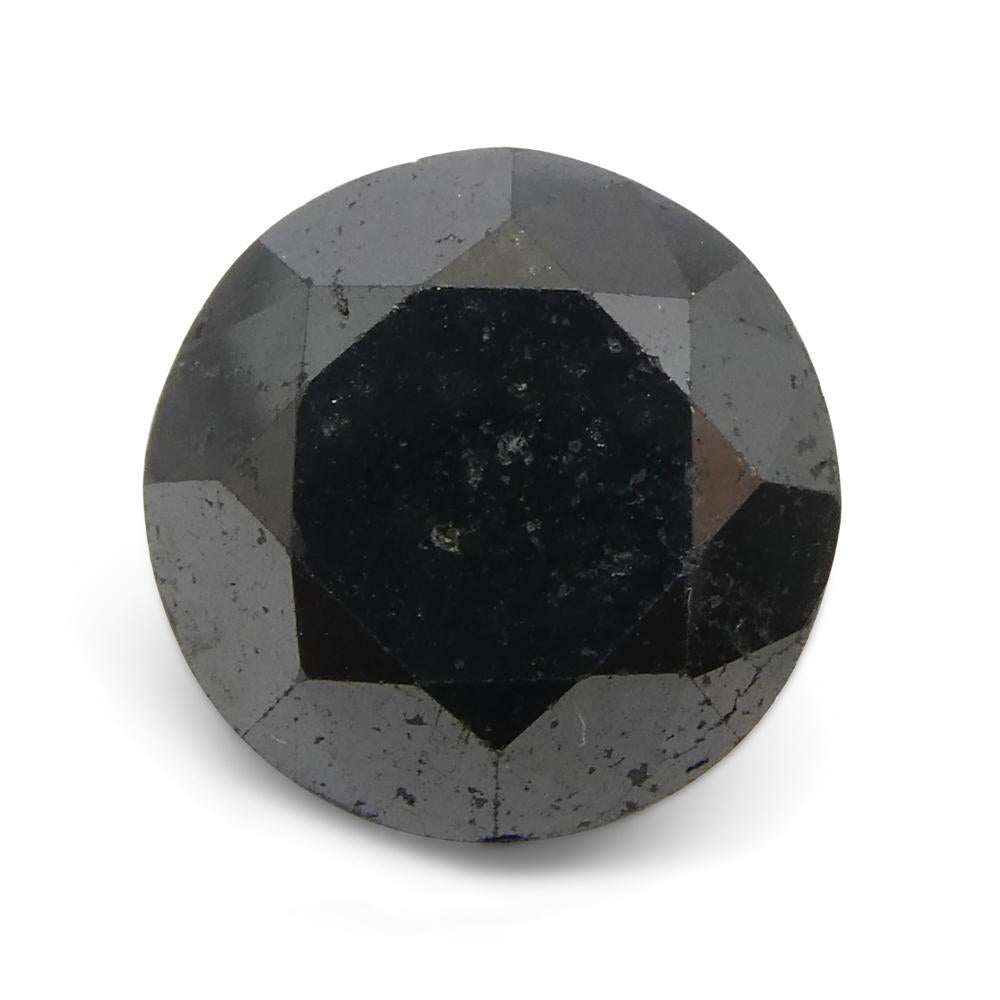 4.21ct Round Brilliant Cut Black Diamond  In New Condition For Sale In Toronto, Ontario