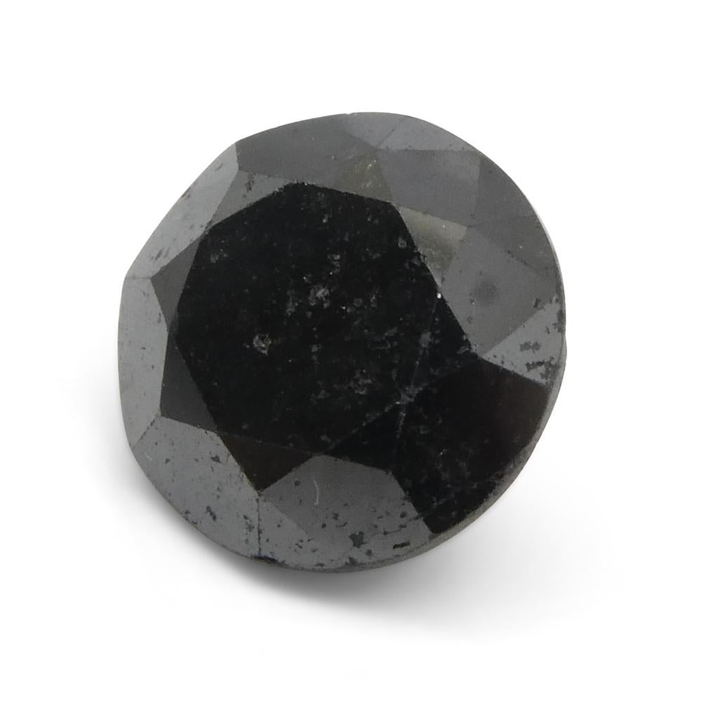 4.21ct Round Brilliant Cut Black Diamond  For Sale 1