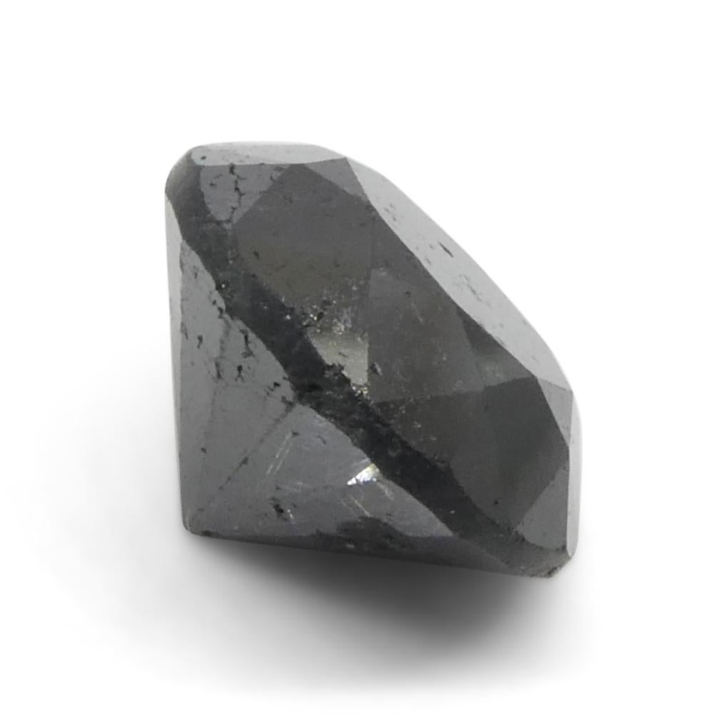 4.21ct Round Brilliant Cut Black Diamond  For Sale 2