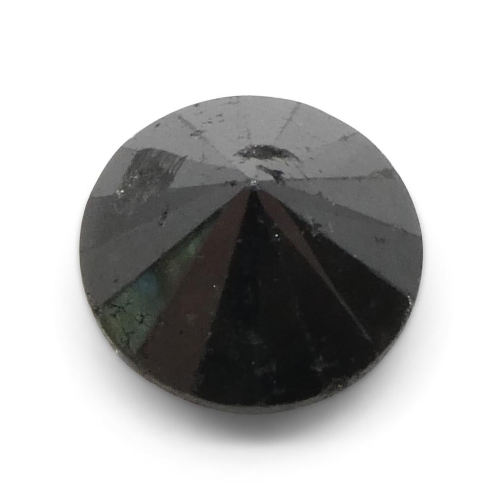 4.21ct Round Brilliant Cut Black Diamond  For Sale 3