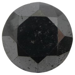 Diamant noir à taille ronde et brillante de 4.21ct 