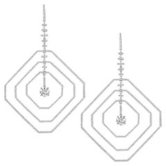 4.22 Carat Asscher Platinum Diamond Earrings GIA Certified