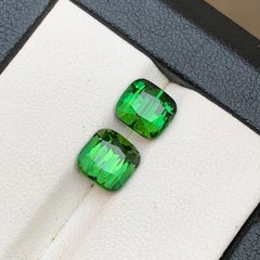 4.22 Carat Vivid Green Natural Tourmaline Cushion Cut Loose Gemstones Parcel