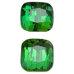 4.22 Carat Vivid Green Natural Tourmaline Cushion Cut Loose Gemstones Parcel
