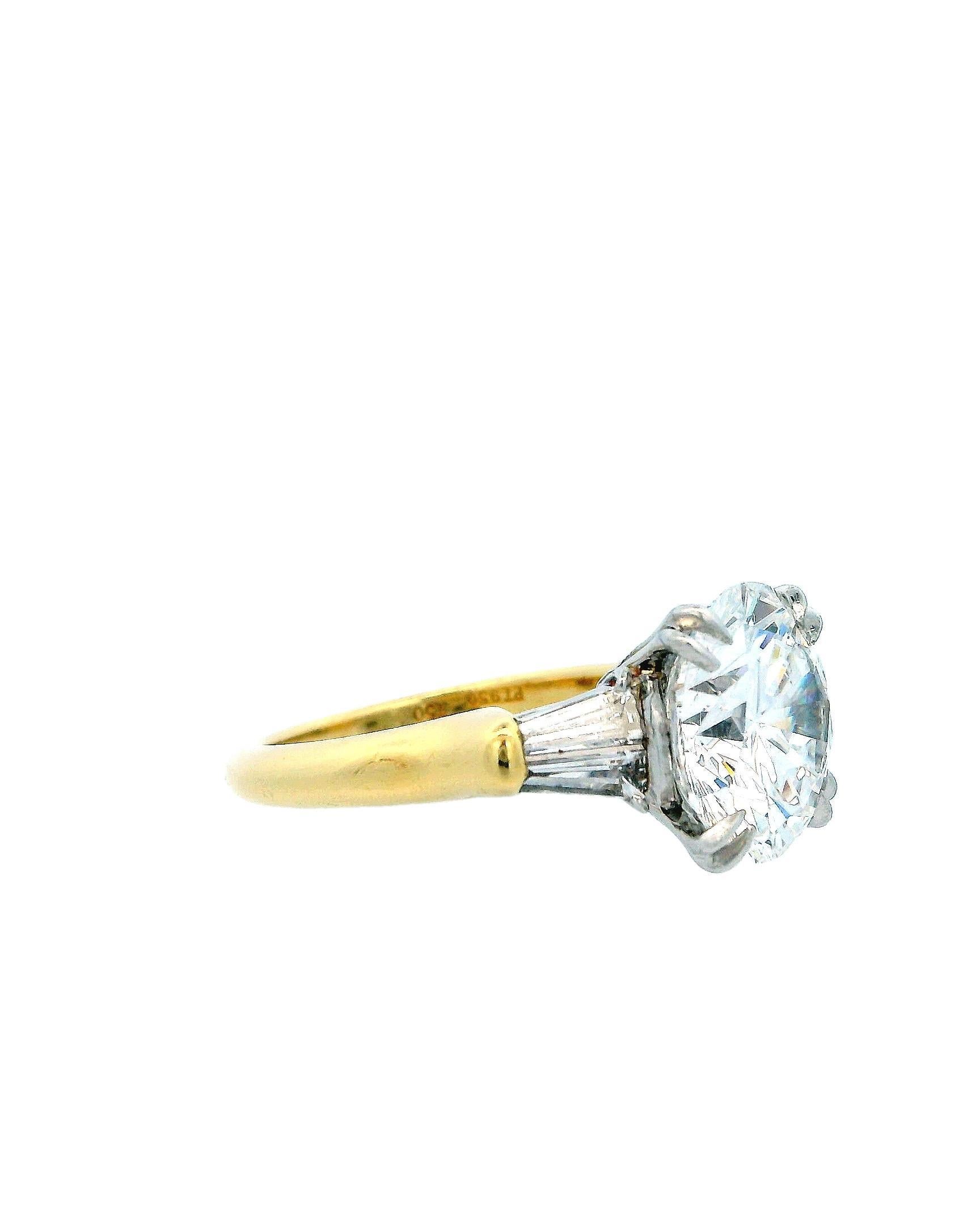 4.22 Carats Vs2 Diamond Platinum & 18K Gold Ring By Harry Winston Papers For Sale 2