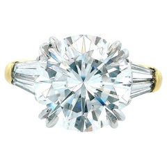 4.22 Carats Vs2 Diamond Platinum & 18K Gold Ring By Harry Winston Papers