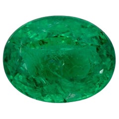 4.22 Carat Emerald Oval Loose Gemstone