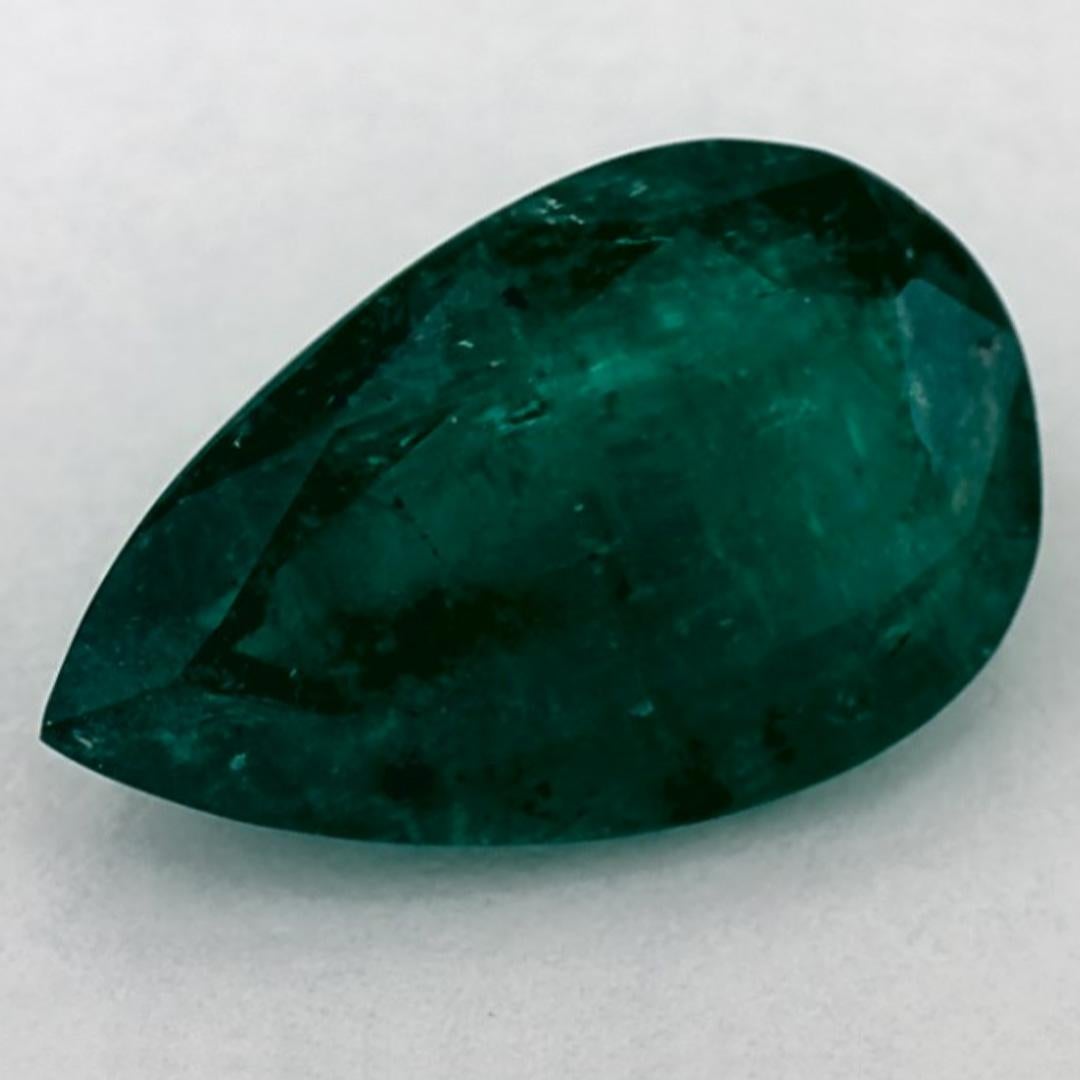 Taille poire 4.22 Ct Emerald Pear Loose Gemstone (pierre précieuse en vrac) en vente