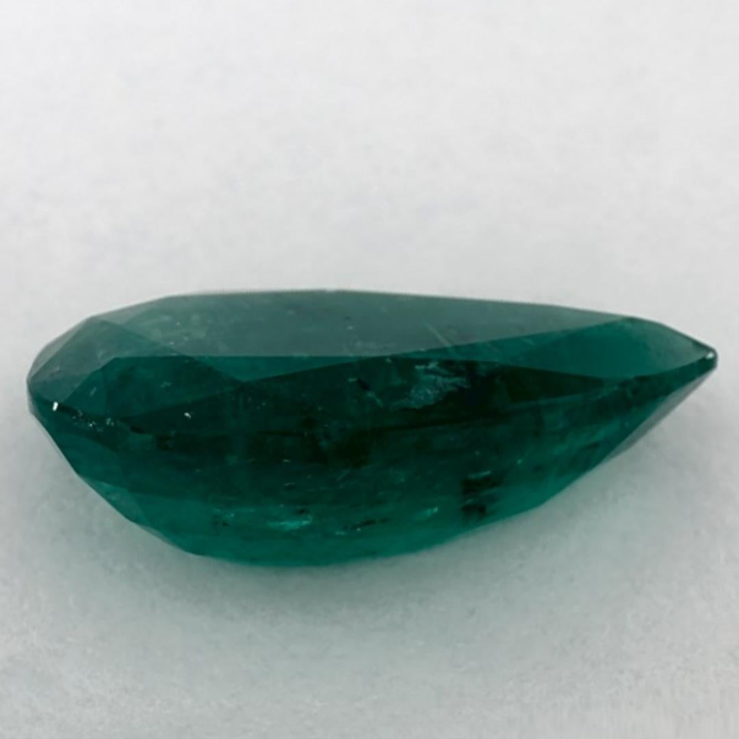 4.22 Ct Emerald Pear Loose Gemstone (pierre précieuse en vrac) Neuf - En vente à Fort Lee, NJ