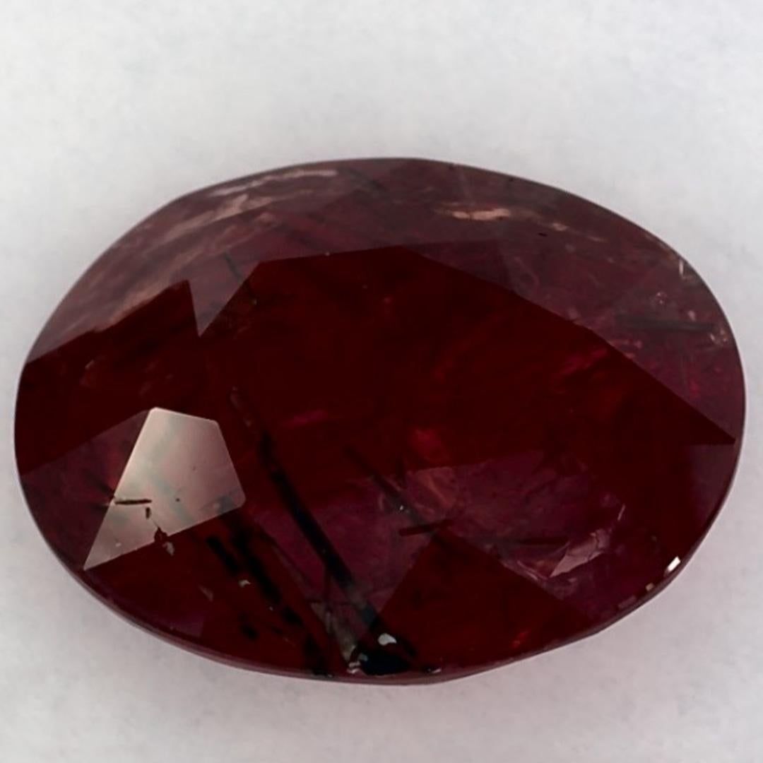 4.22 Ct Ruby Oval Loose Gemstone In New Condition For Sale In Fort Lee, NJ