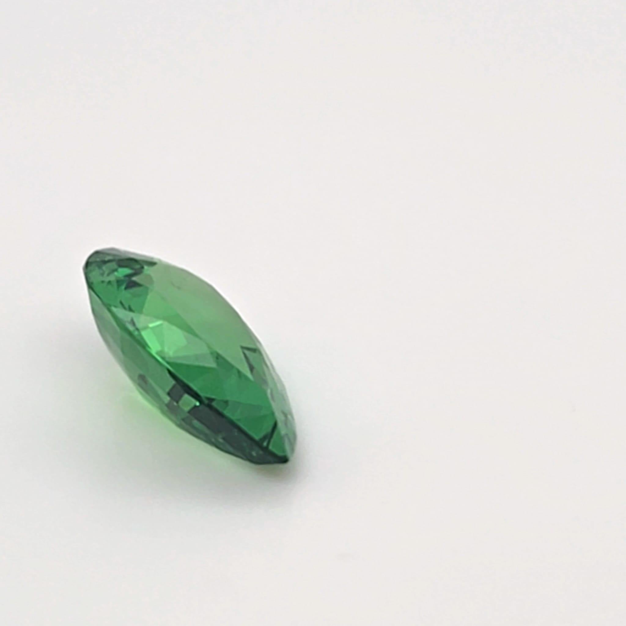 Pear Cut 4.221ct Green Pear Shape East African Tsavorite Certified By SSEF For Sale