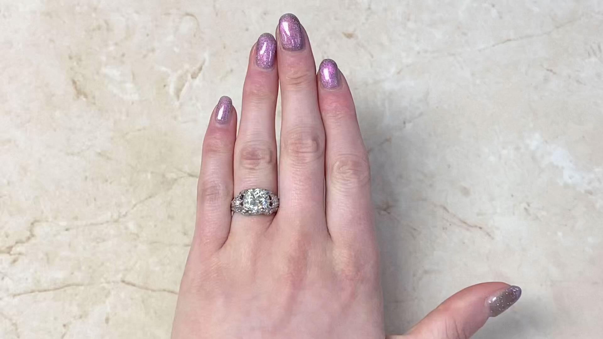 Old European Cut Diamond Engagement Ring (Approx. 4.20-Carats), Platinum For Sale 5