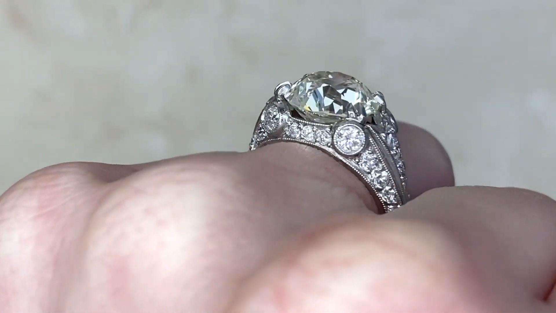 Women's Old European Cut Diamond Engagement Ring (Approx. 4.20-Carats), Platinum For Sale