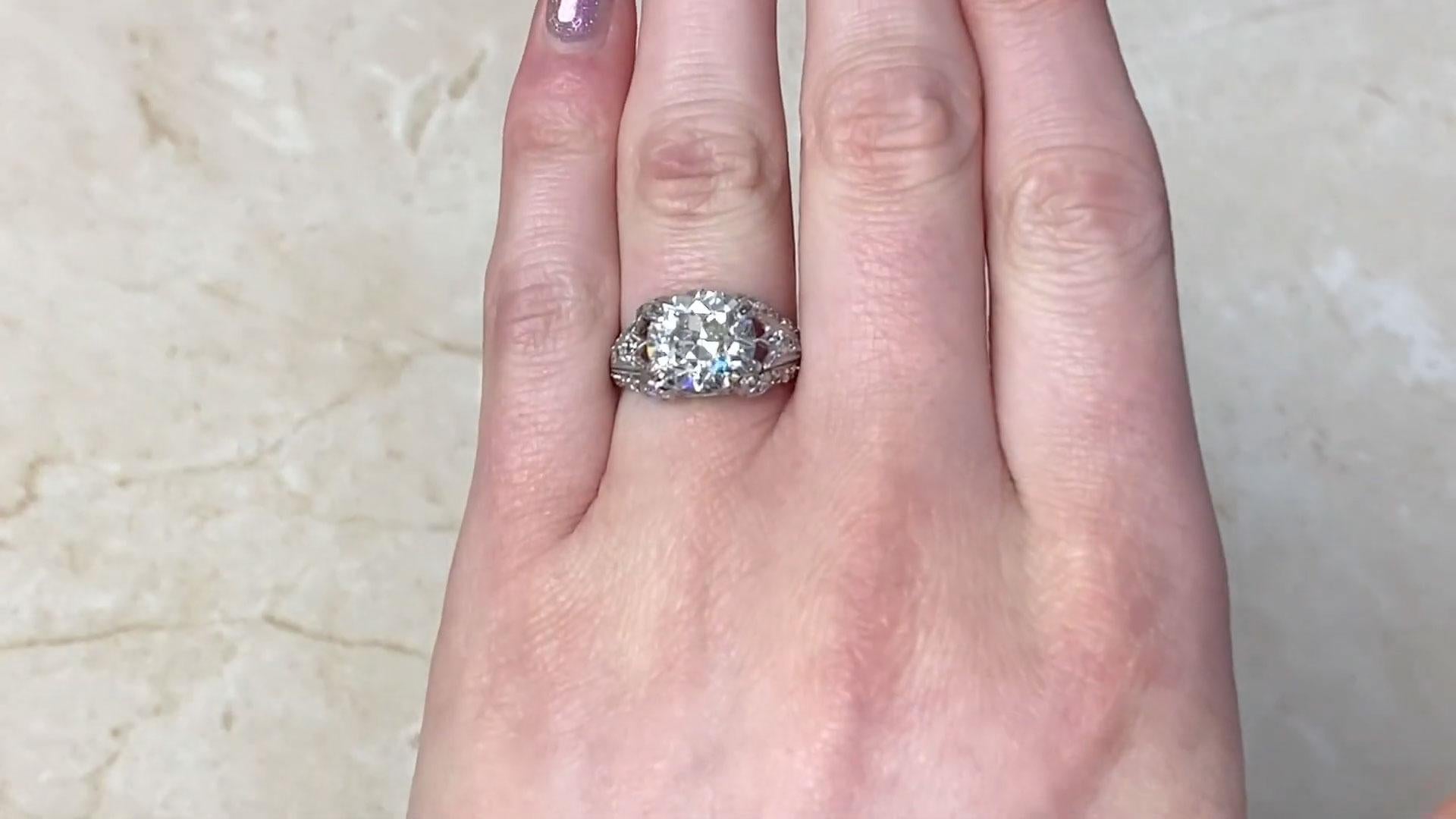 Old European Cut Diamond Engagement Ring (Approx. 4.20-Carats), Platinum For Sale 4
