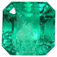 4.22ct Vivid Muzo Green Colombian Emerald 9x9mm Asscher Cut Genuine May