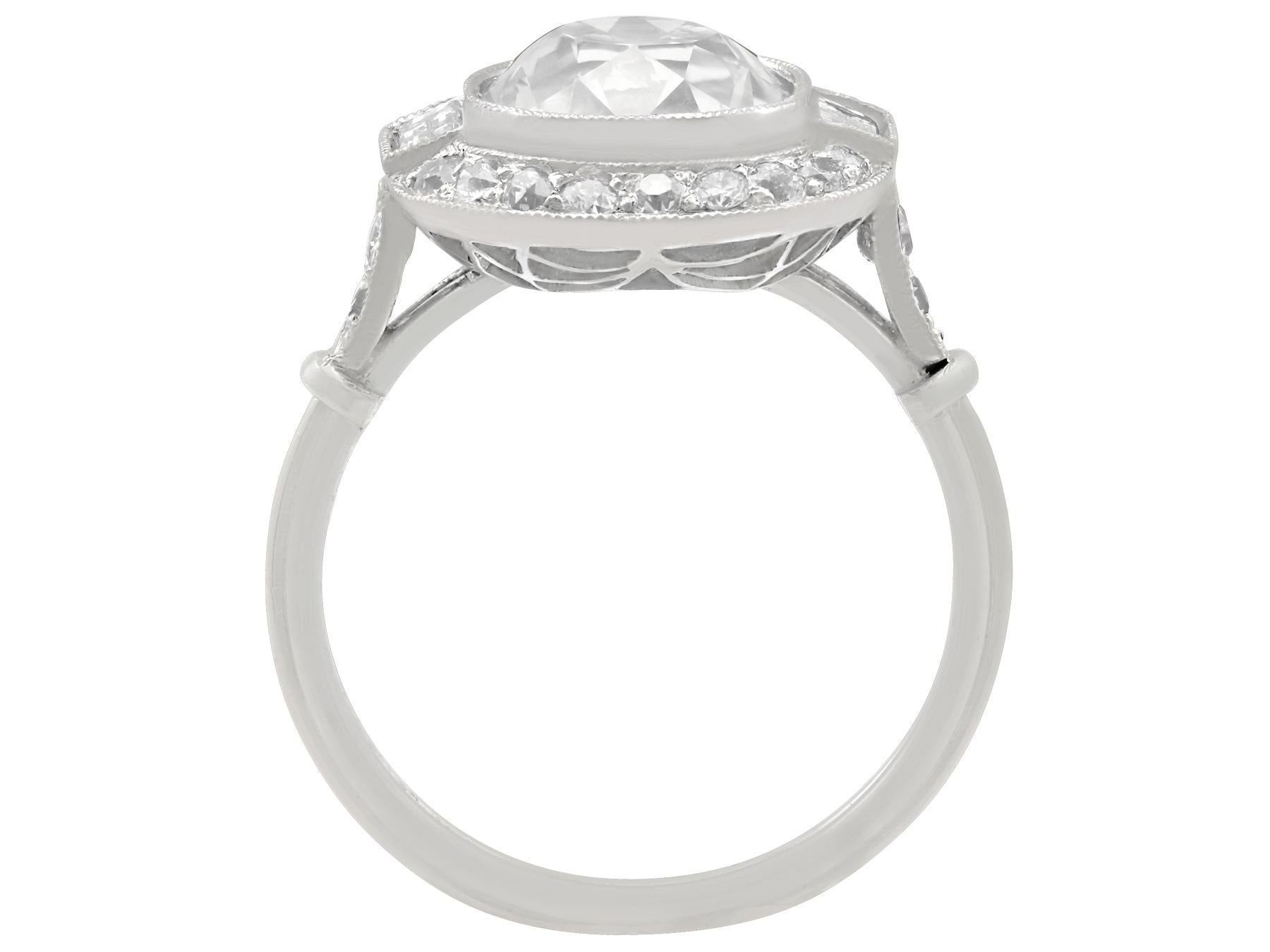 4.23 Carat Diamond and Platinum Halo Engagement Ring 1