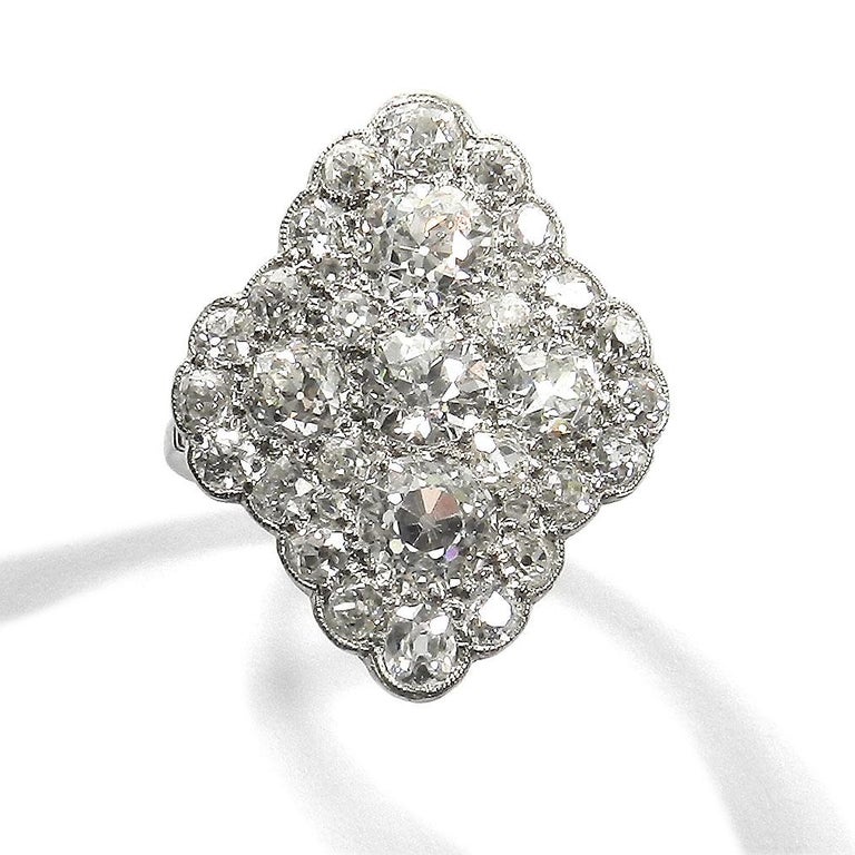 4.23 Carat Diamond Platinum Art Deco Ring, circa 1920 For Sale at 1stDibs