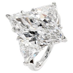 4.23 Carat Marquise Diamond Ring Brilliant White 18K Gold Quiet Power