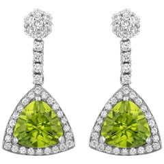 4,23 Karat Peridot-Diamant-Ohrhänger