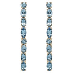 4,23 Karat Aquamarin-Ohrringe aus Gelbgold