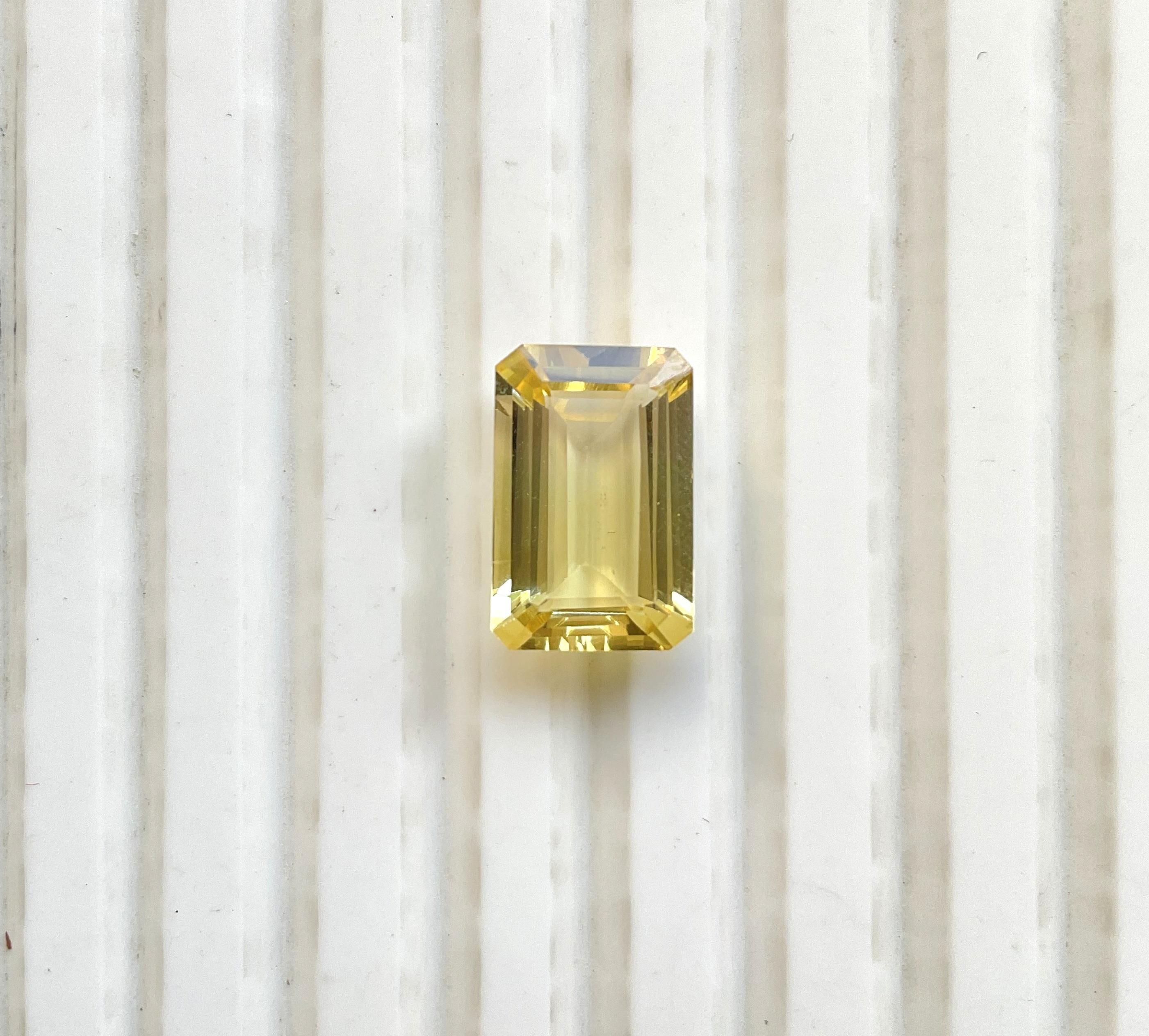 Pierre précieuse naturelle de tourmaline jaune taille octogonale facettée de 4,23 carats Neuf - En vente à Jaipur, RJ