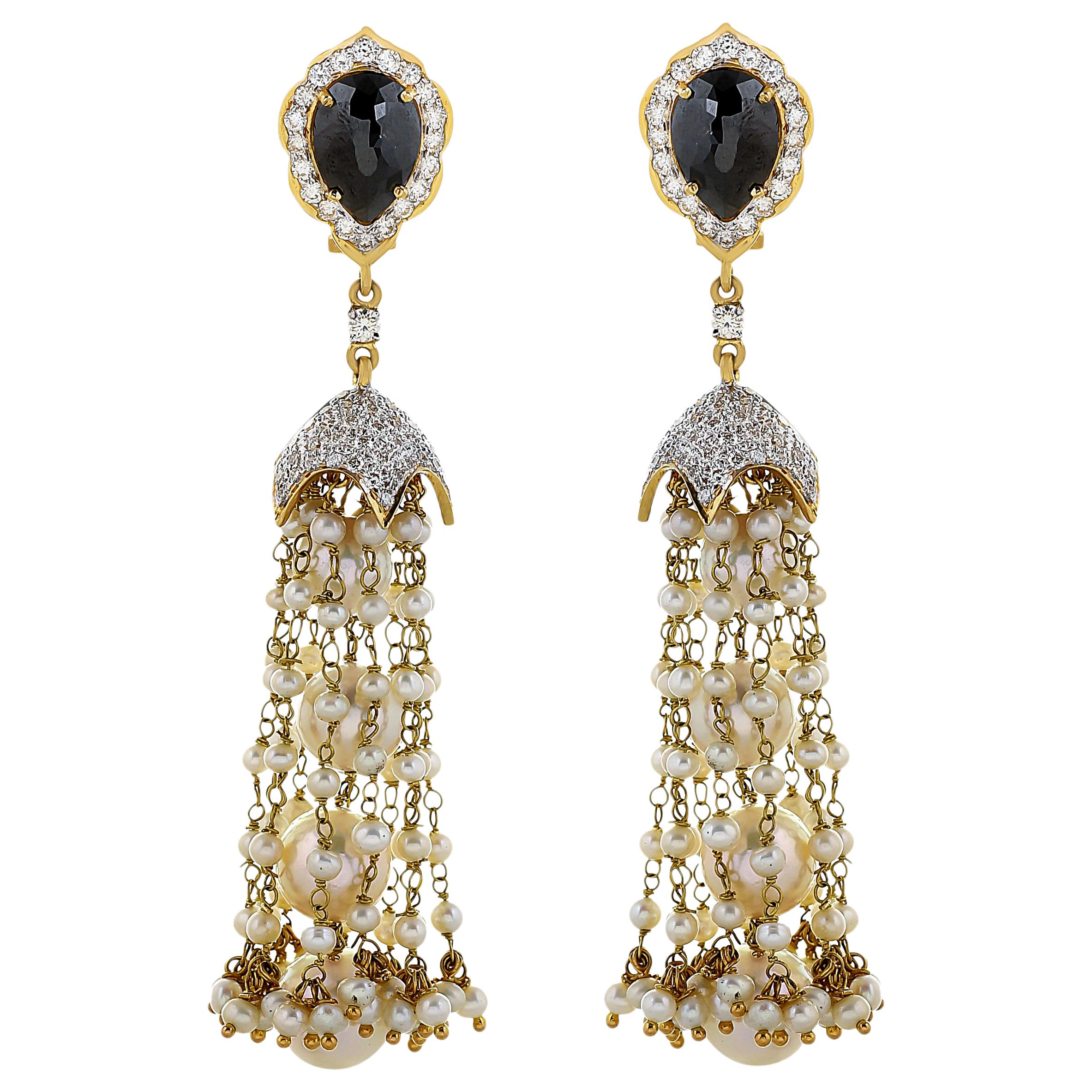 Diamond Tassel Earrings at 1stDibs