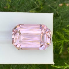 42.35 Carat Natural Loose Baby Pink Kunzite Stone Emerald Cut Afghan Gemstone