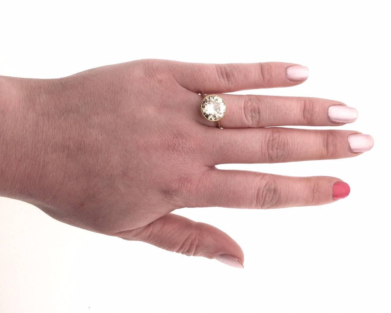 Women's or Men's 4.24 Carat Diamond Single Stone Engagement Ring