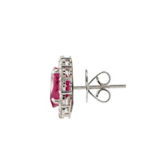 4.24 Carat No Heat Ruby & Diamond Earrings Platinum