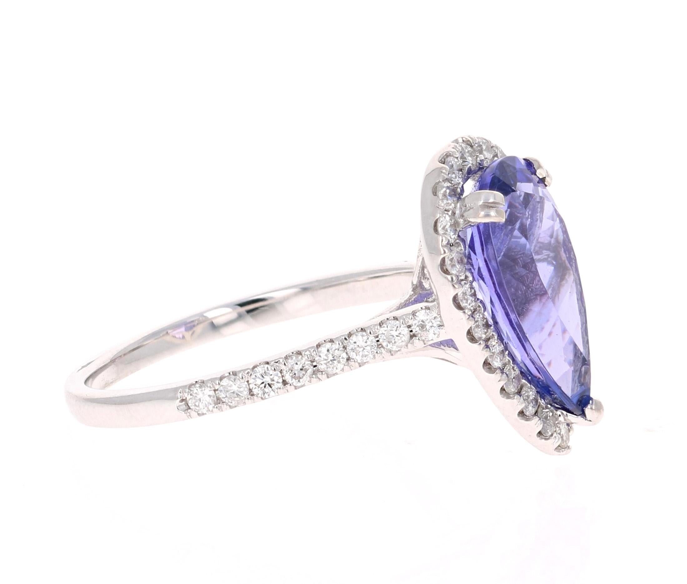 pear cut tanzanite ring