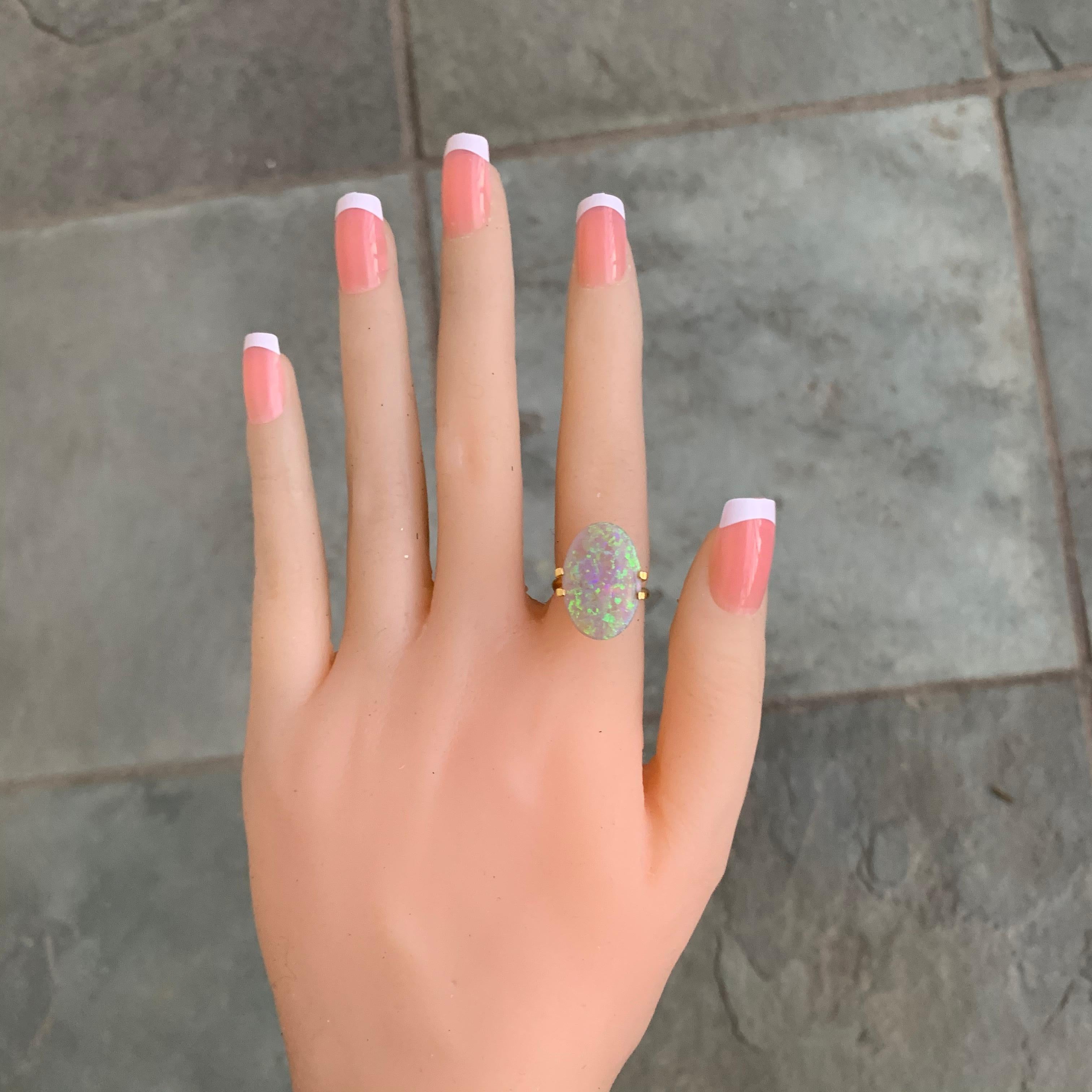 4,24 Karat Weißer Opal Lose Edelstein im Zustand „Neu“ im Angebot in West Hollywood, CA