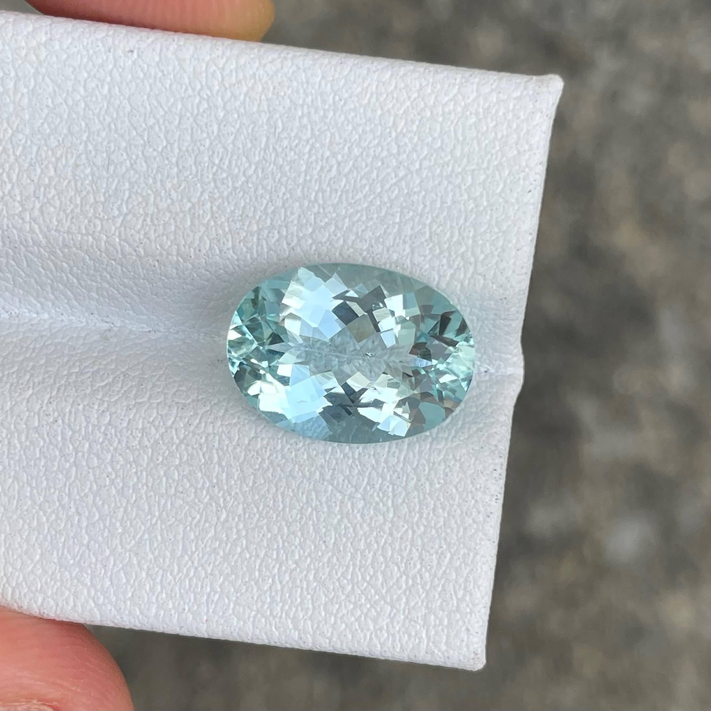 4,24 quilates Piedra Aguamarina Azul Talla Ovalada Piedra Preciosa Africana Natural Corte oval en venta
