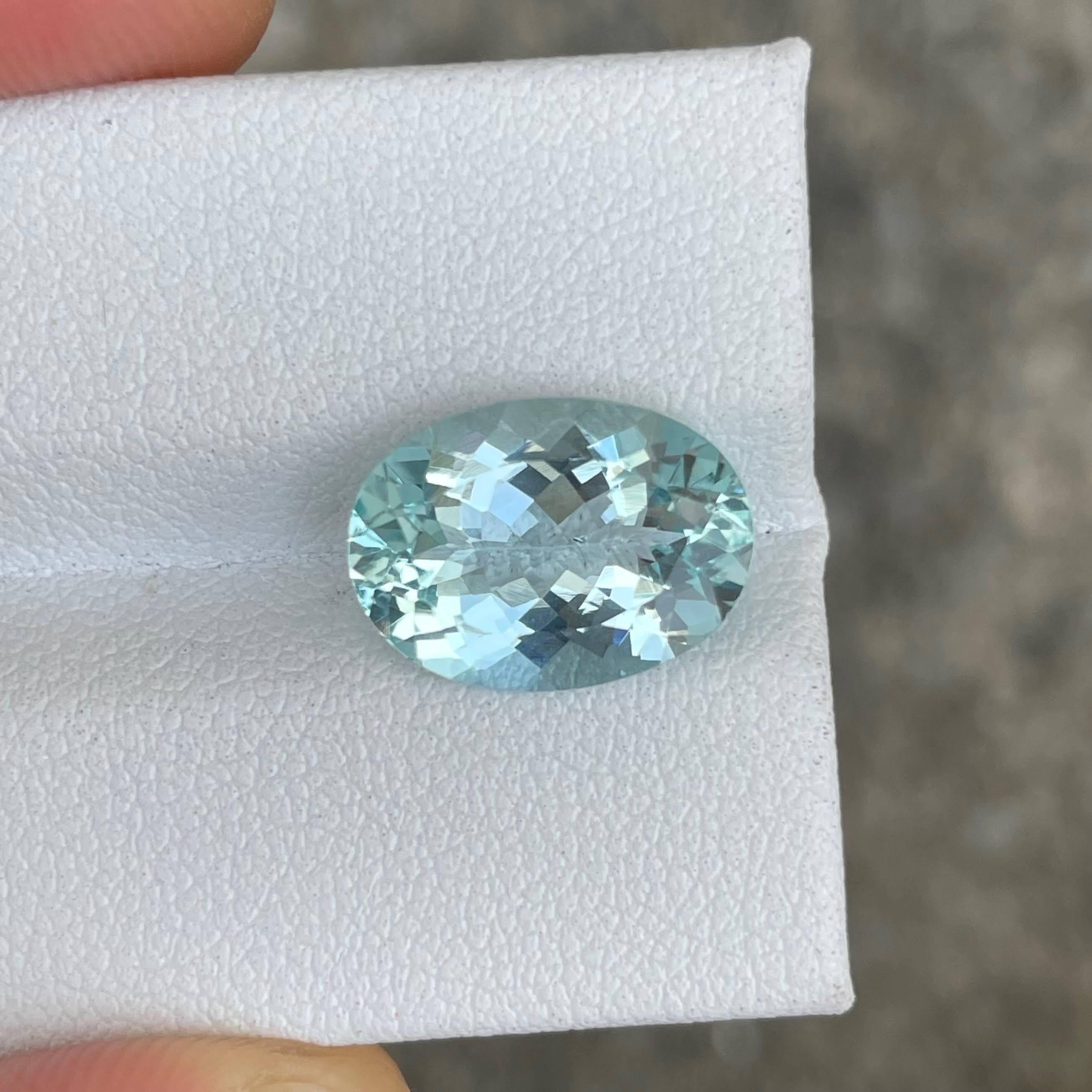Femenino o masculino 4,24 quilates Piedra Aguamarina Azul Talla Ovalada Piedra Preciosa Africana Natural en venta