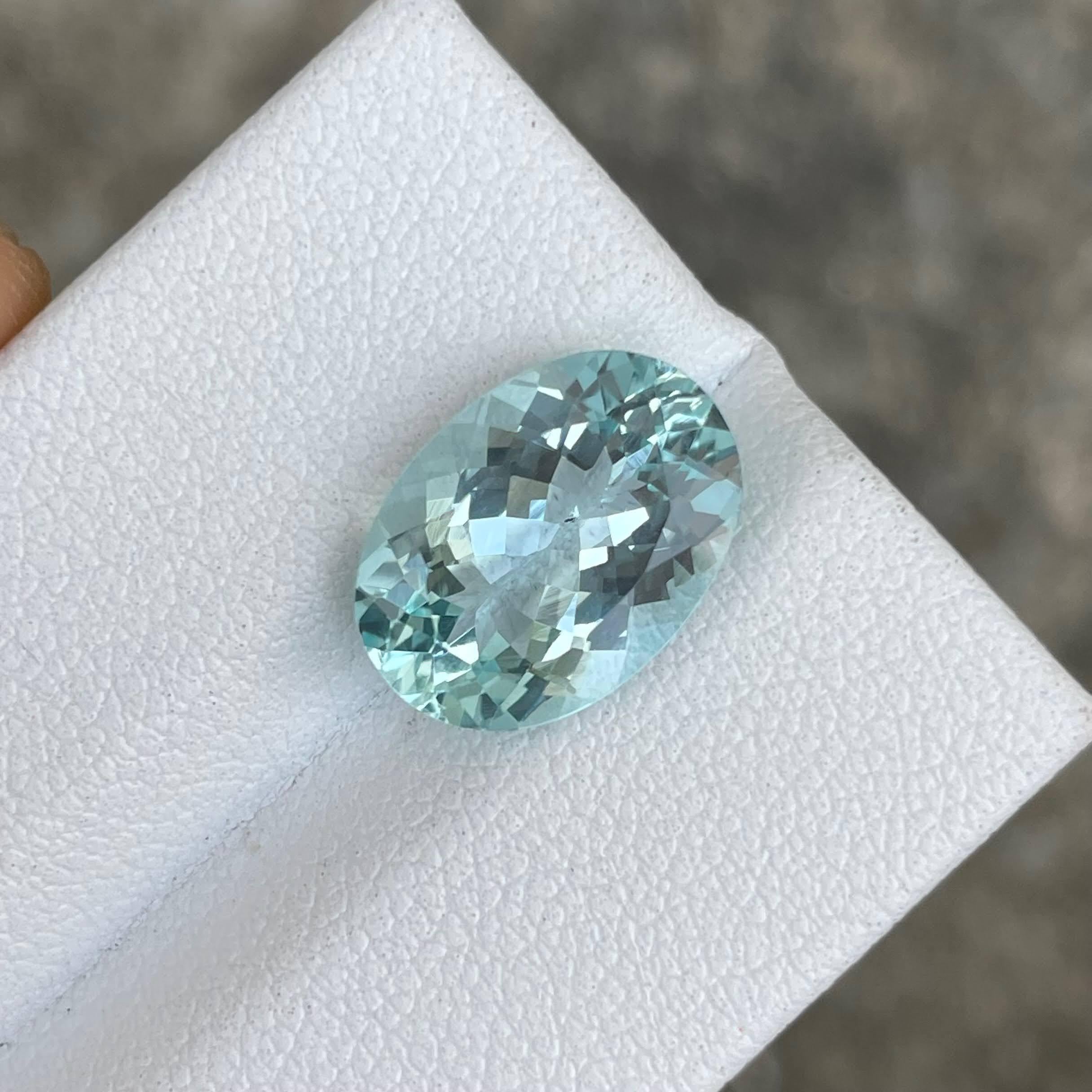 4,24 quilates Piedra Aguamarina Azul Talla Ovalada Piedra Preciosa Africana Natural en venta 2
