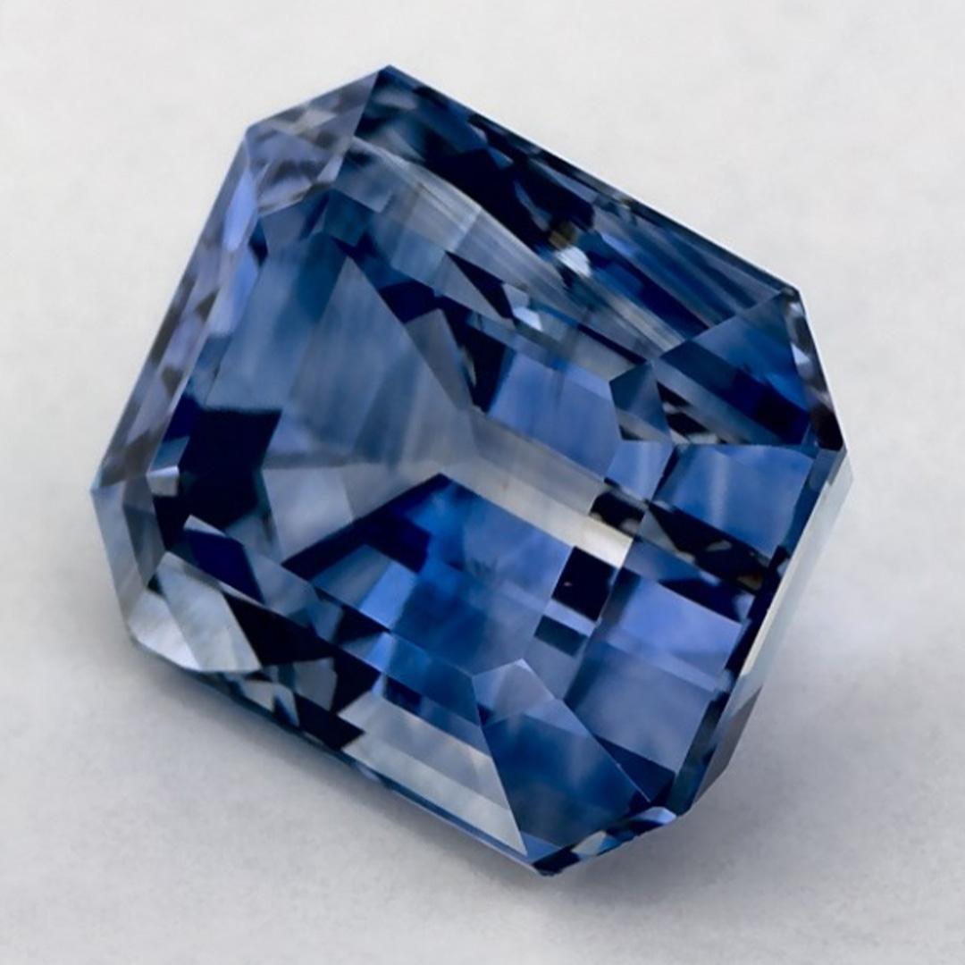 4.24 Ct Blue Sapphire Octagon Cut Loose Gemstone In New Condition For Sale In Fort Lee, NJ
