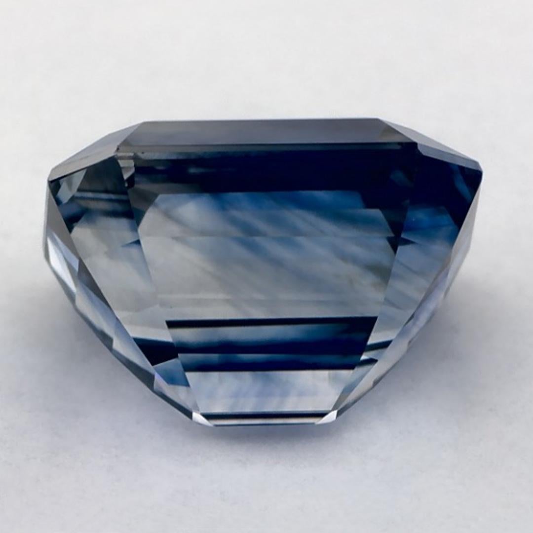 Women's or Men's 4.24 Ct Blue Sapphire Octagon Cut Loose Gemstone For Sale