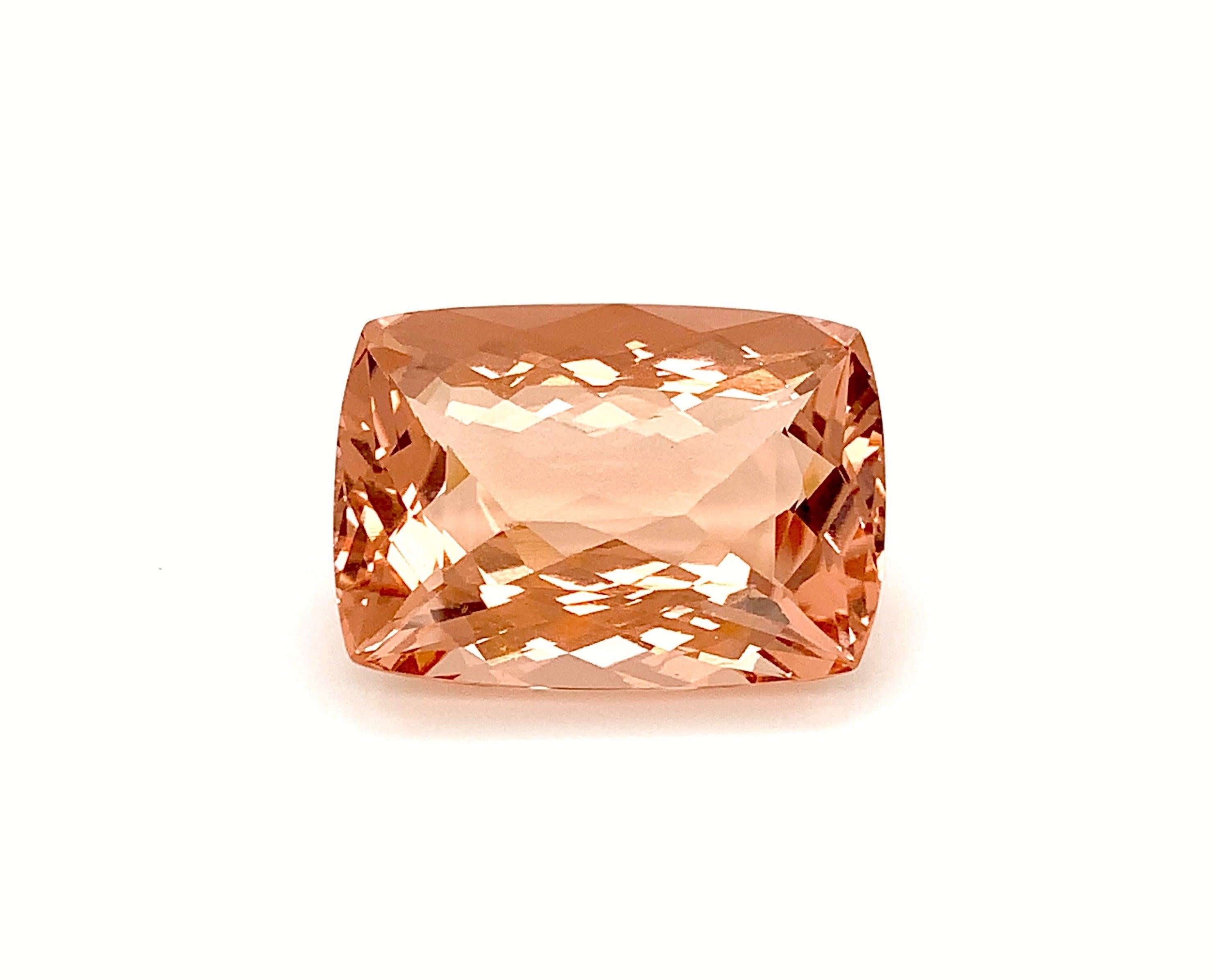 Express yourself with Pantone's 2024 Color of The Year, fuzzy peach, by wearing this beautiful morganite gemstone! Exceptional and rare because of its large size, crystalline clarity, and the gorgeous peach color that is highly-prized by collectors,