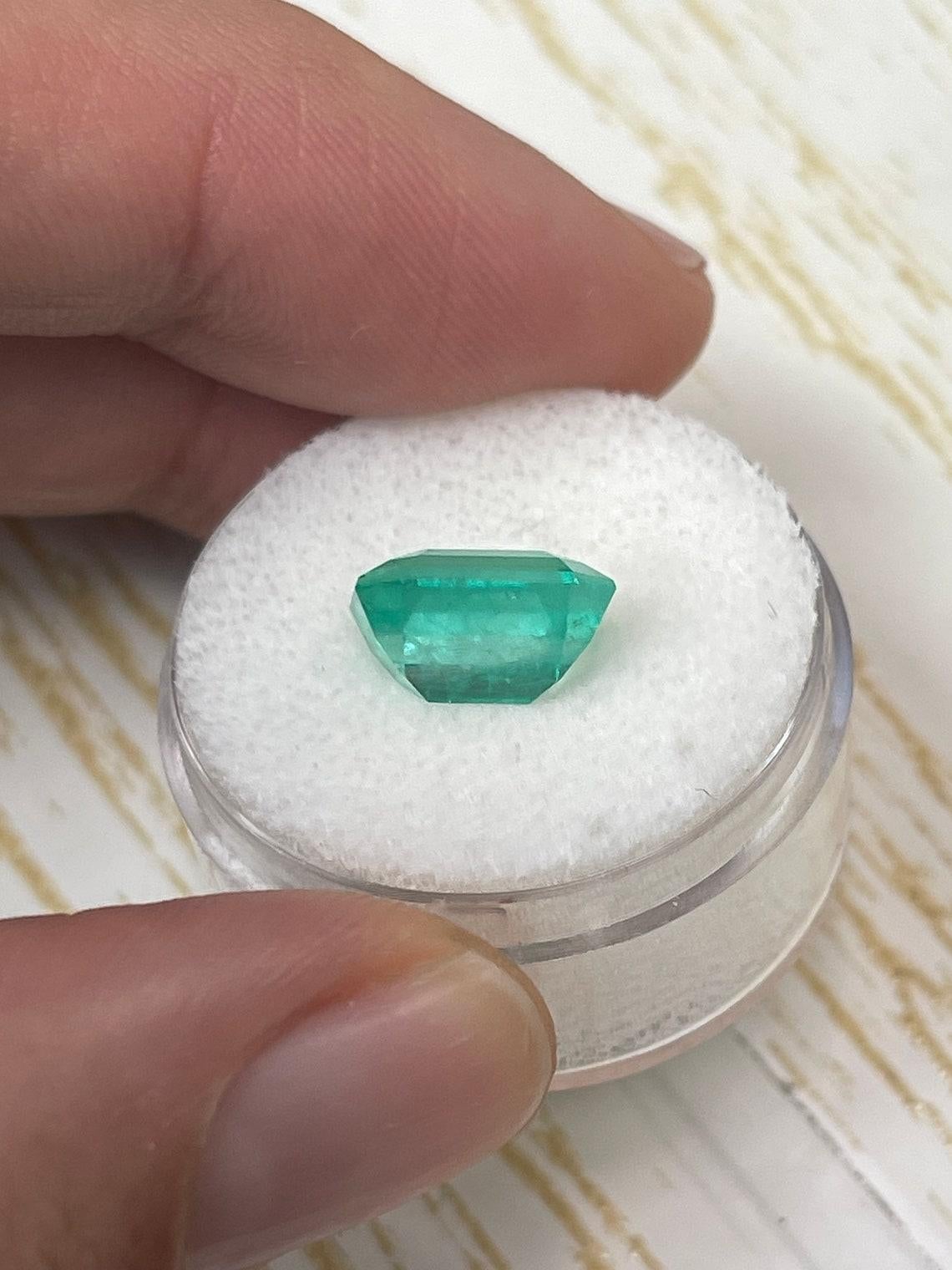 4.24ct Bluish Green Colombian Emerald 10.6x9mm Classic Cut Genuine May Birthston For Sale 1