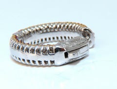 4.24 Carat Natural Red Ruby Diamond Hoop Earrings 14kt Gold Three-Row Intricate