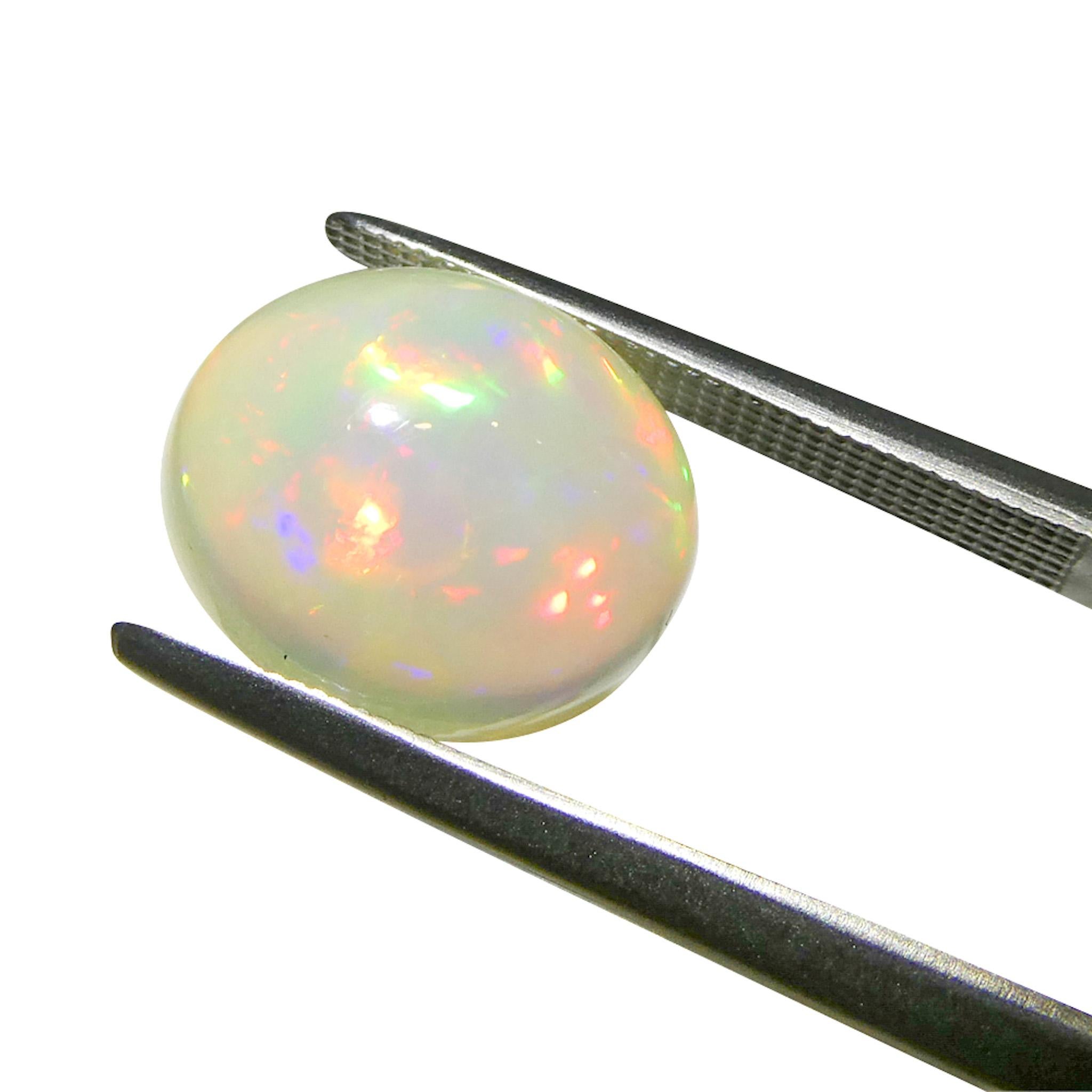 4,24 Karat Oval Cabochon Weißer Welo-Opal aus Äthiopien im Angebot 6