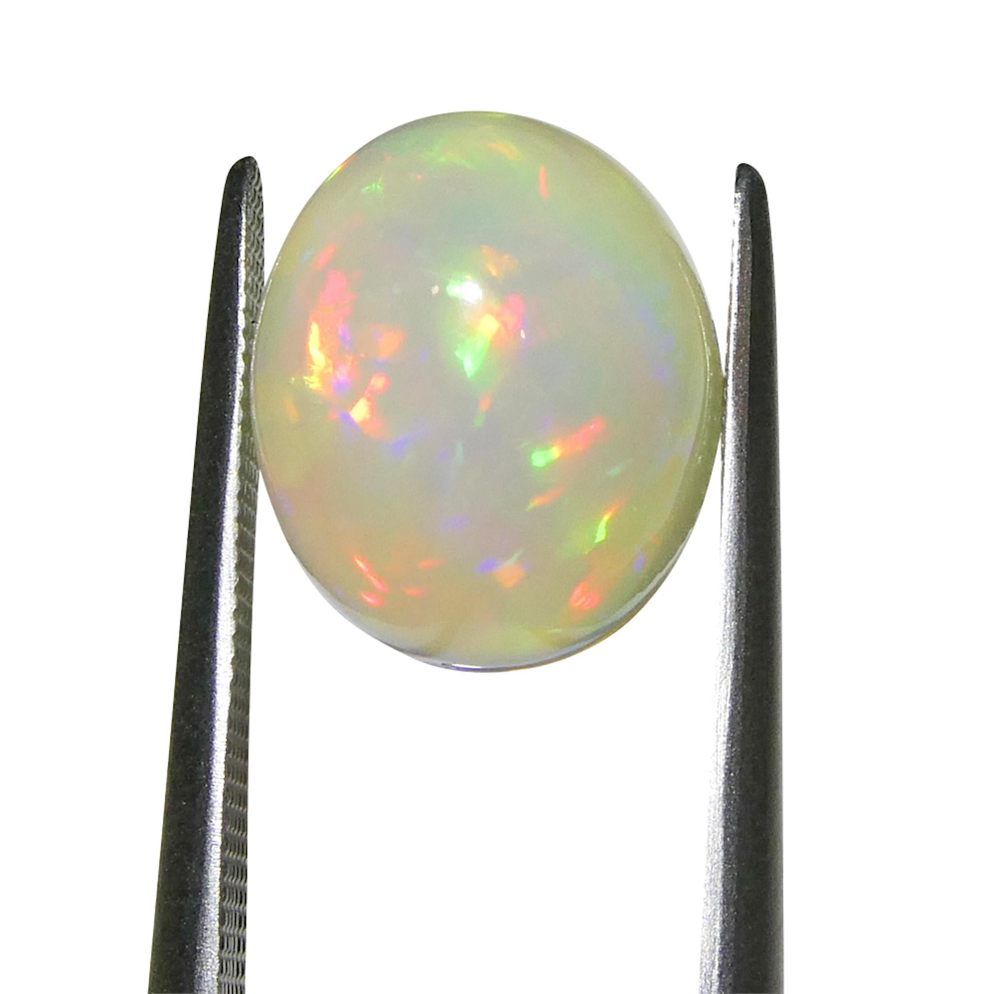 4,24 Karat Oval Cabochon Weißer Welo-Opal aus Äthiopien im Angebot 7