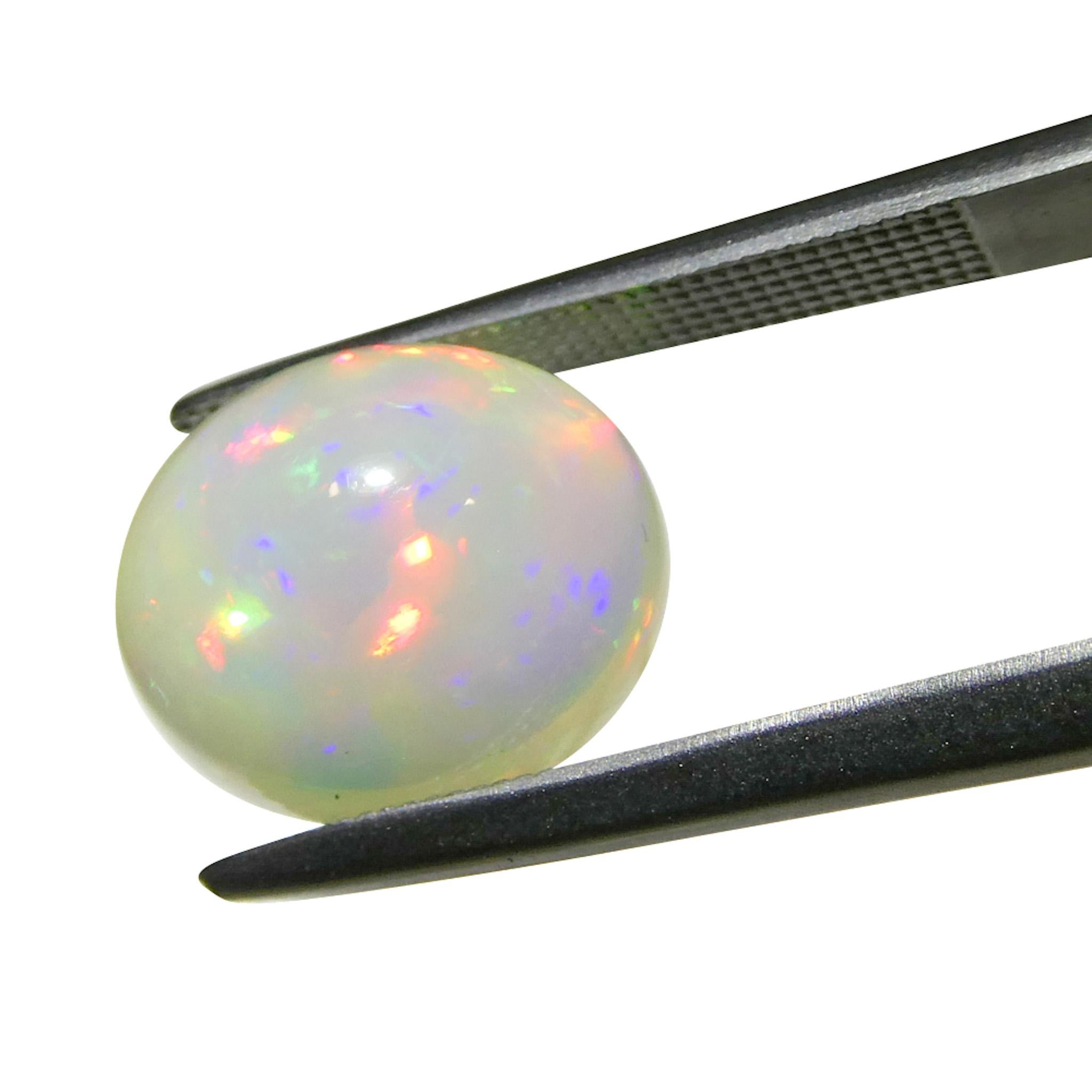 4,24 Karat Oval Cabochon Weißer Welo-Opal aus Äthiopien im Angebot 8