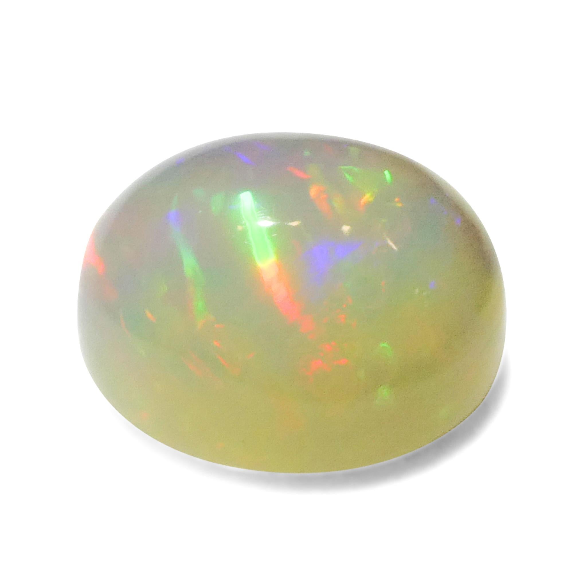 4,24 Karat Oval Cabochon Weißer Welo-Opal aus Äthiopien im Angebot 1
