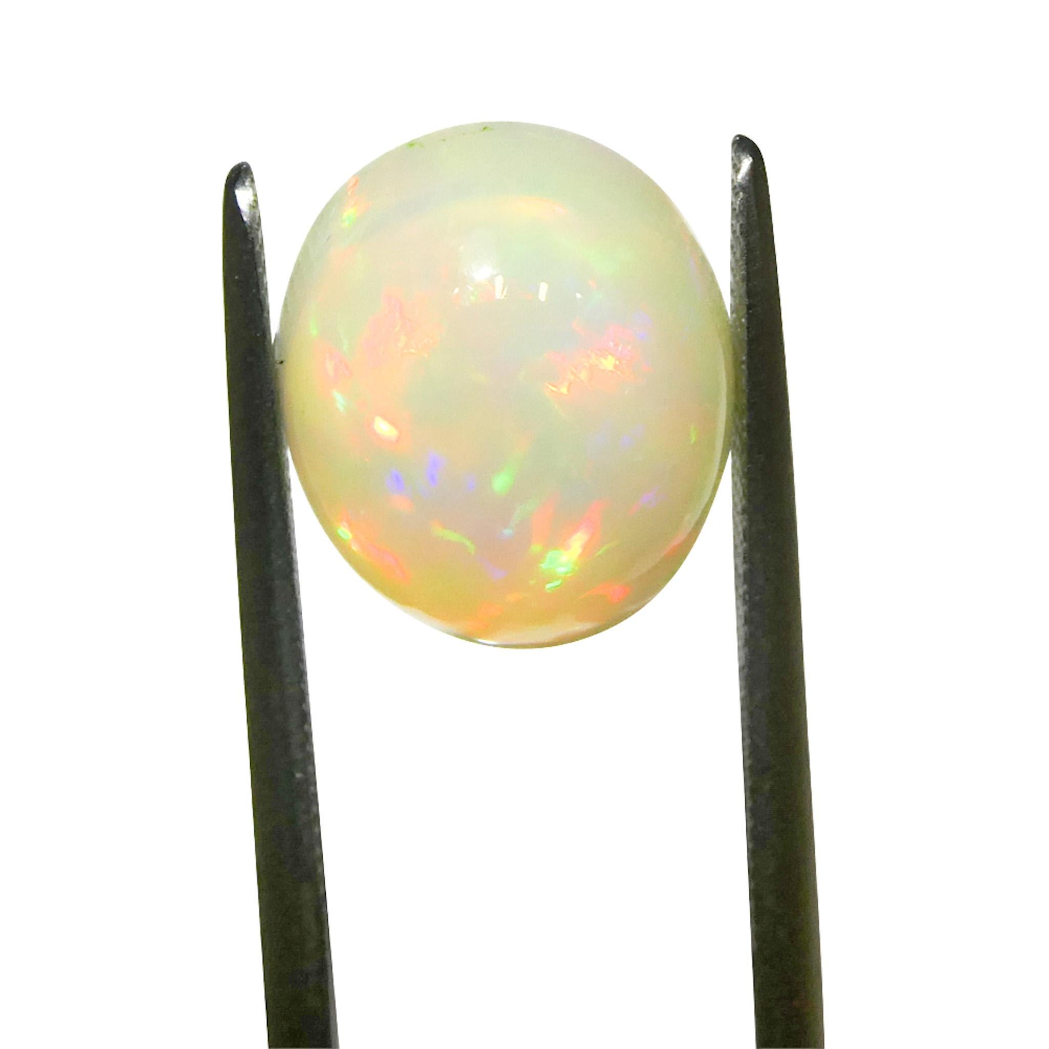 4,24 Karat Oval Cabochon Weißer Welo-Opal aus Äthiopien im Angebot 4