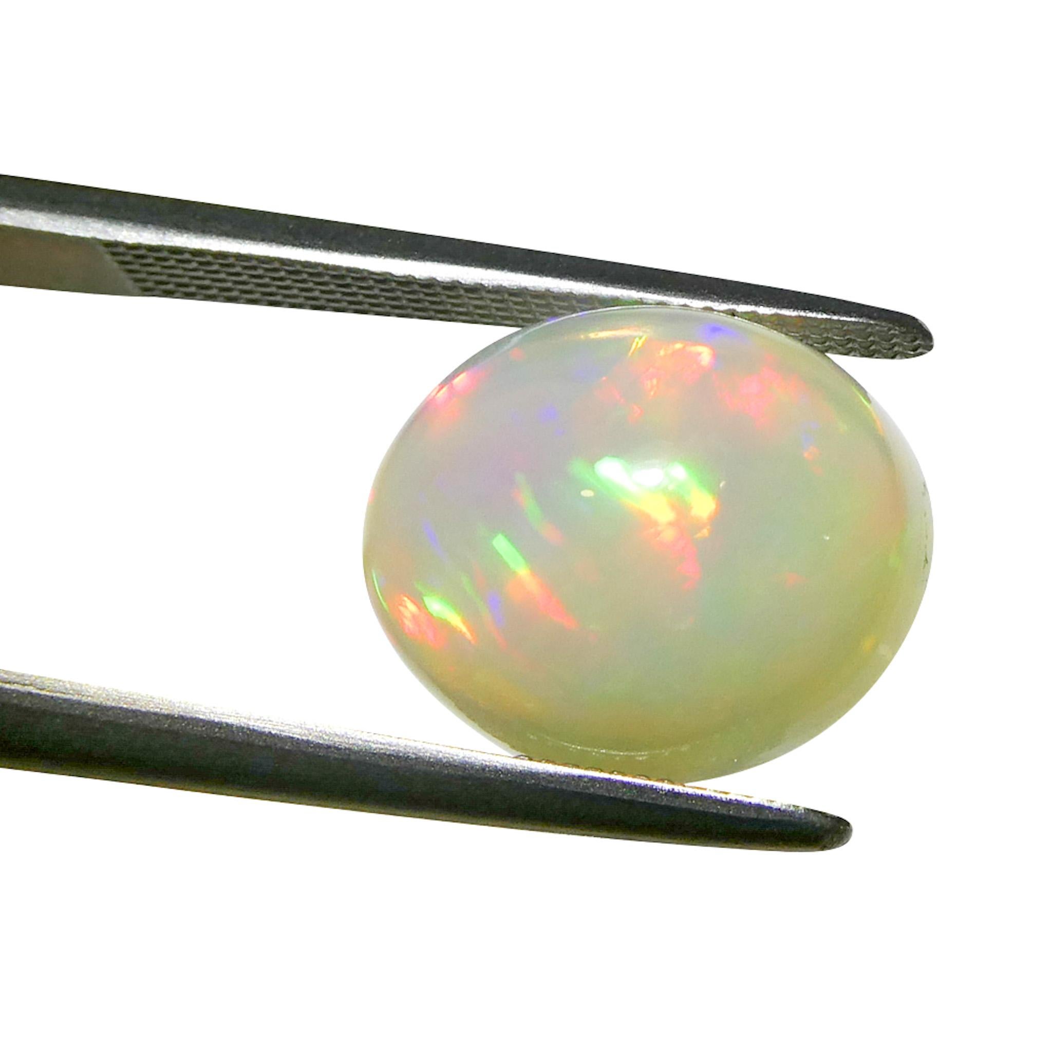 4,24 Karat Oval Cabochon Weißer Welo-Opal aus Äthiopien im Angebot 5